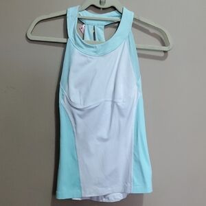 White and Light Blue Halter Top